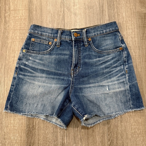 MADEWELL High-Rise Denim Cutoff Shorts | Size 25 | Indigo blue - Picture 1 of 7